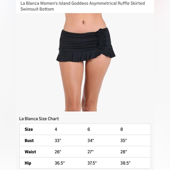 La Blanca Women's Island Goddess Asymmetrical Ruffle Skirted Swimsuit Bottom 6 - Picture 5 of 12